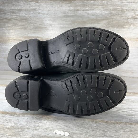 Clarks Women’s Mansi Black Leather Juniper Moto Riding Boots Size 8.5 - Picture 10 of 10